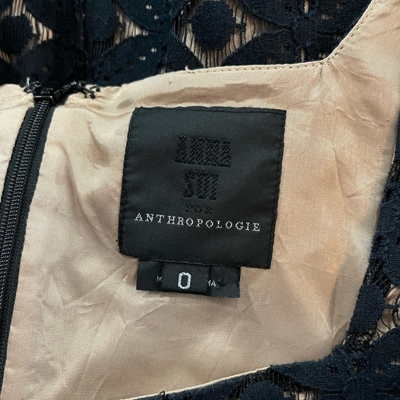 ANNA SUI x Anthropologie Corby Shift Dress Black Lace - Picture 10 of 13